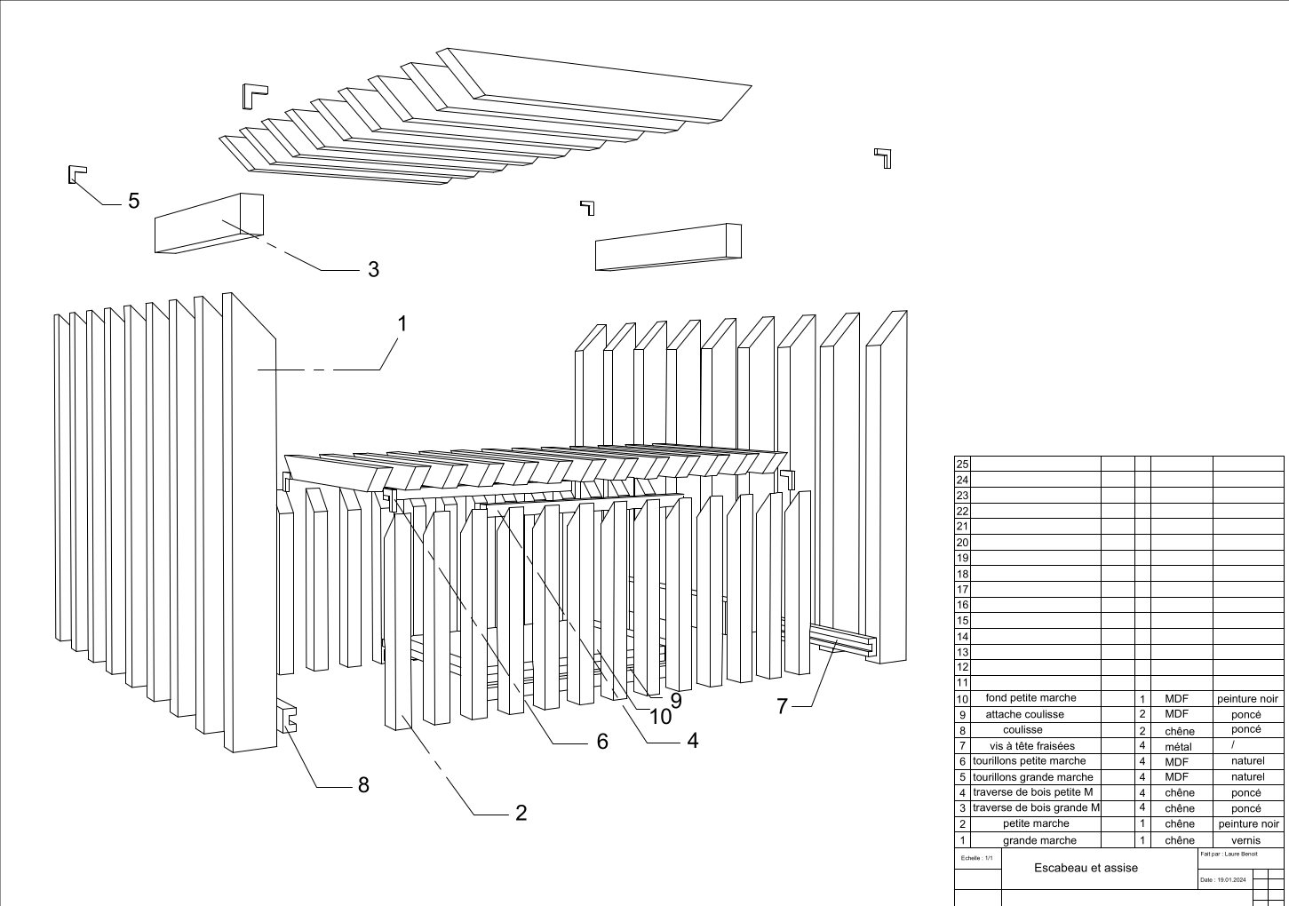 Plan Meuble - Schema technique