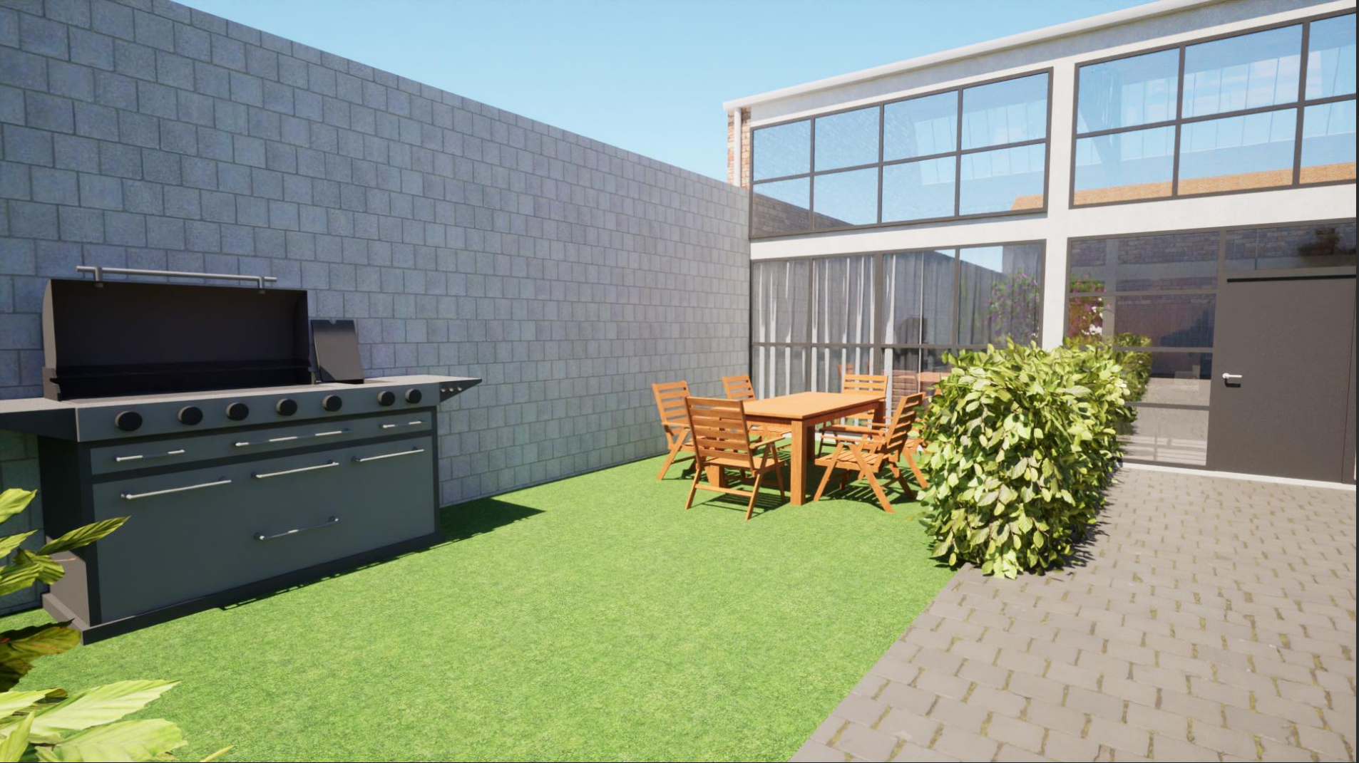 Rendu 3d - Terasse + barbecue