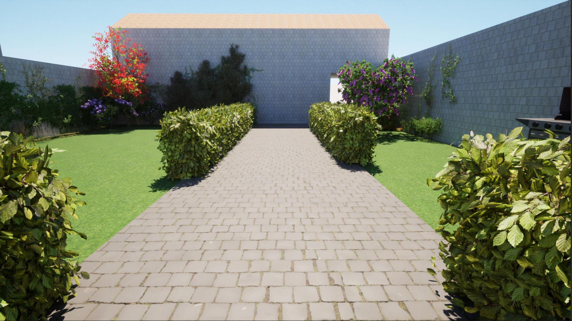 Rendu 3d - Chemin jardin