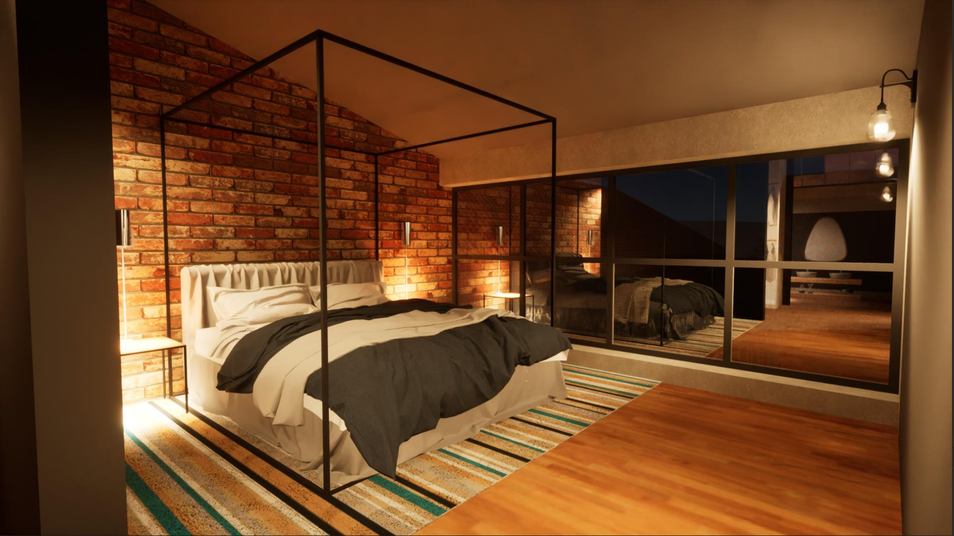 Rendu 3d - Chambre parentale (de nuit)