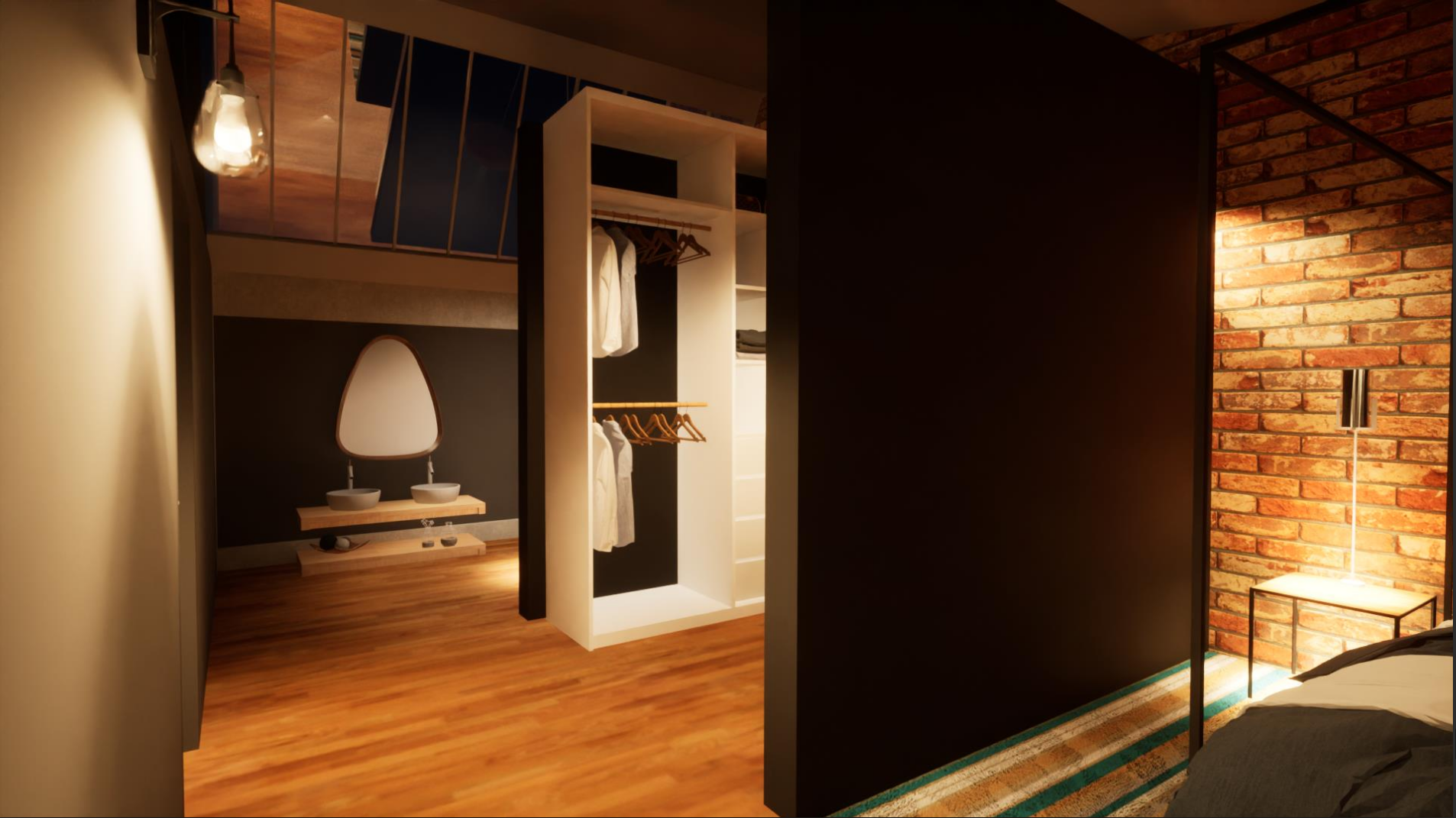 Rendu 3d - Dressing (2) (de nuit)