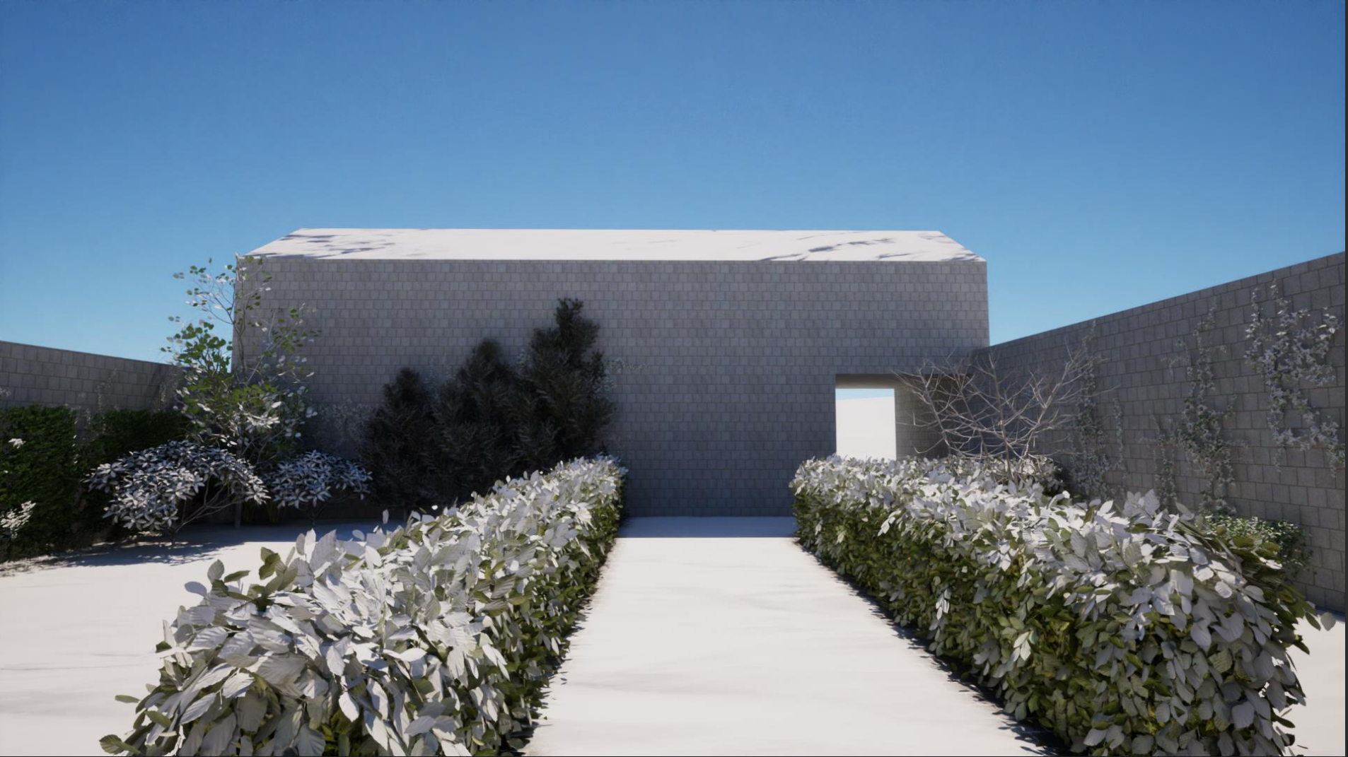 Rendu 3d - Jardin (saison d'hiver)